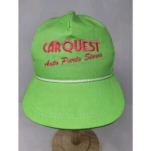 Vintage Carquest Auto Parts Stores Embroidered Neon Trucker Strapback Cap Hat